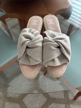 Manebi Women's Platform Havana Espadrille Sandals Wedge Natural Size 37